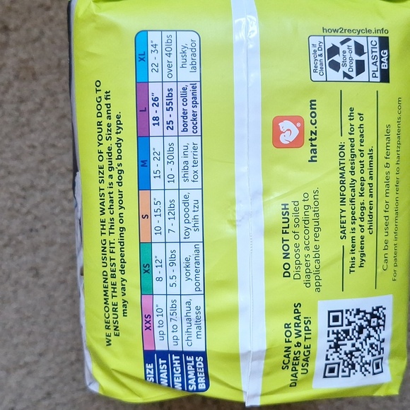 Hartz Comfitables Dog Diapers - Large, Blue 12ct. - Picture 2 of 3